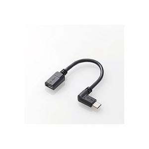 エレコム micro-USB L字変換ケーブル(左側接続タイプ) TB-MBFMBL01BK｜gioncard