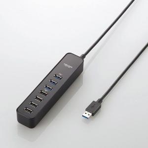 U3H-T706SBK　ELECOM(エレコム)　マグネット付きUSB3.0ポート搭載7ポートUSBハブ｜gioncard