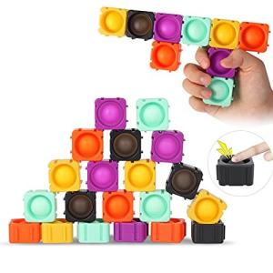 Jawhock 20 Pieces Push Pop Bubble Fidget Toy Simple Sensory Stitching Bubbl