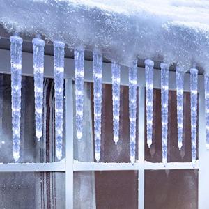 Christmas Icicle Lights 20 icicles 90 LED Icicle Lights Outdoor Indoor Crys
