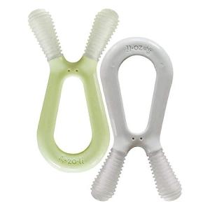 ZoLi Bunny デュアルナブ歯  ZoLi ベビーティーザー BPAフリー歯 2パック 乳歯の緩和 歯のむき出しに最適 ソフトで質感あり