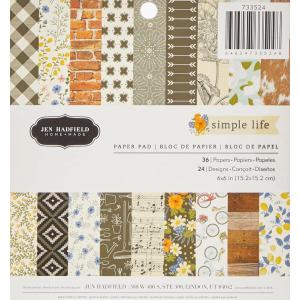 American Crafts Jen Hadfield Simple Life 6 x 6インチ 36枚用紙パッド