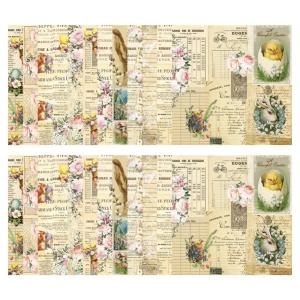 Ayrsjcl Scrapbook Stickers 24 Sheets Flower Egg Chick Patterned Paper Pad S