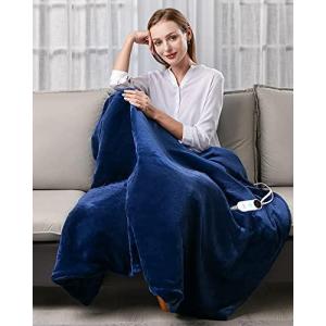 Electric Heated Blanket Throw Luwior Heating Blanket with 6 Heat Settings &