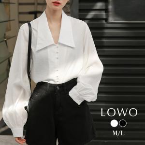 シャツ レディース シャツブラウス ブラウス 白 長袖 フォーマル オフィス ビッグカラー ブラック 黒 ホワイト 代 30代 40代 50代 Lw Sa 010 パーティードレス通販girl 通販 Yahoo ショッピング