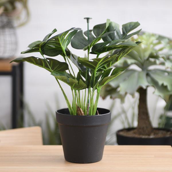 観葉植物 フェイクグリーン ボタニカル 造花 おしゃれ ポット 小さい Brown. ブラウン モン...