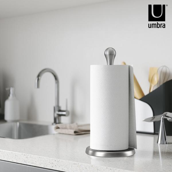ロールホルダー 片手で切れる スタンド 置き型 縦型 Umbra アンブラ タグ ペーパータオルホル...