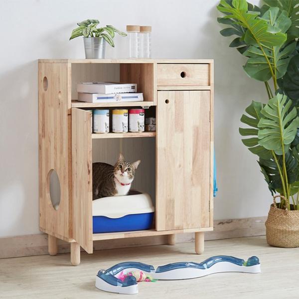 猫 隠れ家 猫トイレ 目隠し 収納 棚 NATURAL SIGNATURE ナチュラルシグネチャー ...