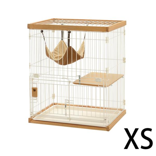 猫用 サークル キャットケージ ケージ 2段 猫 ケージ Richell リッチェル 木製お掃除簡単...