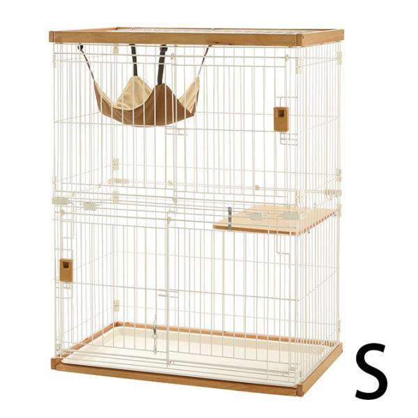 猫用 サークル キャットケージ ケージ 2段 猫 ケージ Richell リッチェル 木製お掃除簡単...