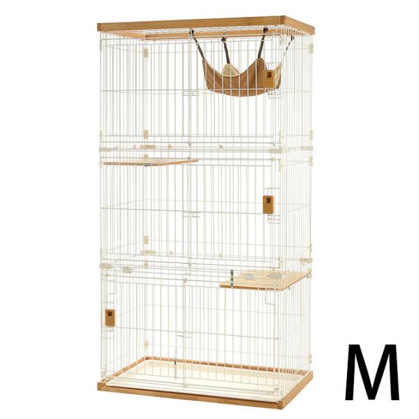 猫用 サークル キャットケージ ケージ 3段 猫 ケージ Richell リッチェル 木製お掃除簡単...