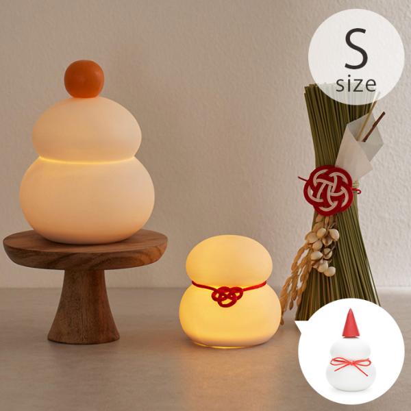 LED ライト クリスマス 鏡餅 雪だるま shesay シセイ 鏡餅のオブジェとしても使える 半磁...