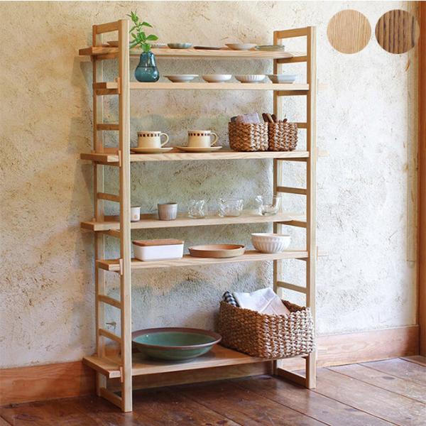 棚 オープンラック リビング収納 ディスプレイ シェルフ ラック 無垢 木製 インテリア オークヴィ...