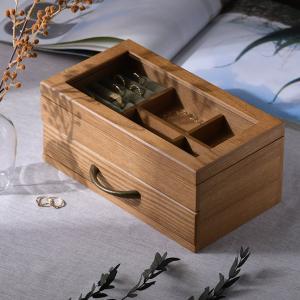 木製 ジュエリー 宝石箱 ジュエルボックス コレクションボックス ナチュラルウッド ジュエリーボックス｜girlyapartment