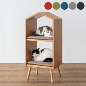 猫用 ハウス 家 ベッド 天然木 HIDA ヒダ 森のペット家具 ネコハウス(本体+クッション2個セット）