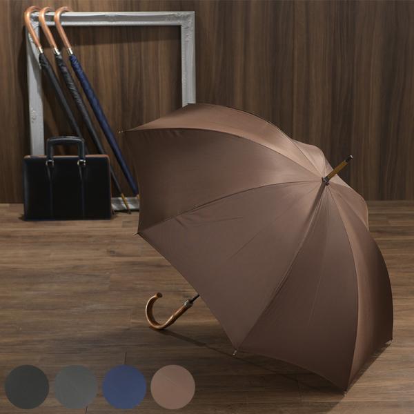 Ramuda ラムダ メンズ 傘 スリム 富士絹 8本骨 63cm 鉄木持ち手 UV加工 細巻き