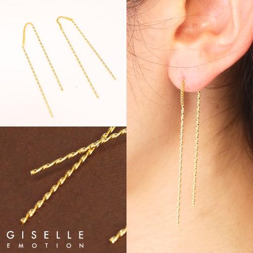 ピアス　アメリカンピアス 螺旋ピアス　ゴールド仕上げ