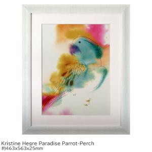 アートパネル おしゃれ 壁掛け アートフレーム  鳥 風水 水彩 ヒーリングアート Kristine Hegre Paradise Parrot-P｜gita