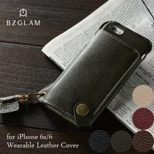 郵 メール便 送料無料 スマホケース iPhone6S ケース ウェアラブル レザー カバー カードポケット付き Wearable Leather Cover 着脱可能 ネックストラップ｜gita