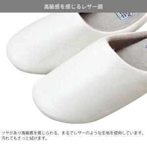 スリッパ レザー調 ルームシューズ ルームスリ...の詳細画像2