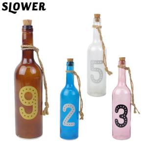 インテリアライト ライト グラスライト テーブル SLOWER スロウワー GLASS LIGHT NUMBER BOTTLE 全4種類 星形に灯す