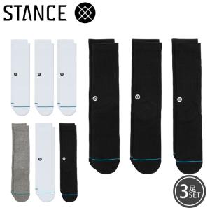 メール便 STANCE ソックス メンズ 3足セット スタンス 靴下 ICON 3 PACK Lサイズ 25.5-29.0cm M556D18ICP