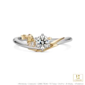 ポケモン ピカチュウ リング 指輪 でんきモチーフリング プラチナ×K18イエローゴールド 婚約指輪 エンゲージリング ブライダルリング プレゼント