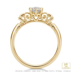 ポケモン ピカチュウ リング 指輪 スクロールシルエット ソリティアリング K18イエローゴールド 婚約指輪 エンゲージリング ブライダル プレゼント