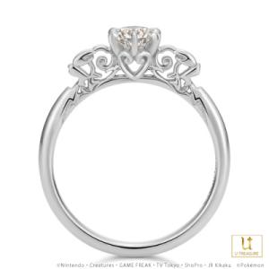 ポケモン ピカチュウ リング 指輪 スクロールシルエット ソリティアリング プラチナ 婚約指輪 エンゲージリング ブライダルリング プレゼント