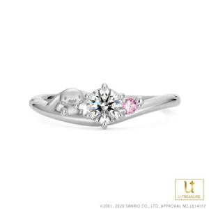 シナモロール 指輪 リング Cinnamoroll リング レディース 女性 プラチナ 婚約指輪 エ...