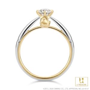 ぐでたま 指輪 リング レディース 女性 プラチナ×K18イエローゴールド 婚約指輪 ジュエリー 誕...