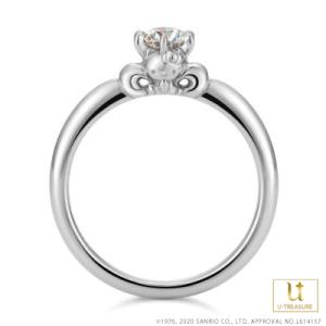ハローキティ 指輪 リング Hello Kitty プラチナ 婚約指輪 リング シンプル ダイヤ ジュエリー レディース 女性 サンリオ プレゼント ユートレジャー