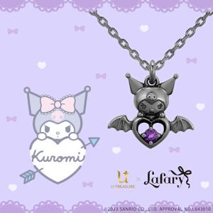 サンリオキャラクターズ クロミ ネックレス アクセサリー KUROMI デビルハートネックレス シルバー（ブラックコーティング） レディース ジュエリー プレゼント｜giv-store