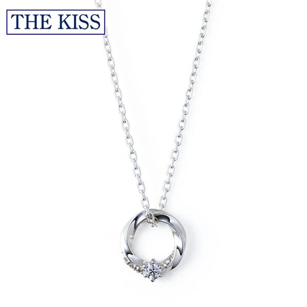 THE KISS シルバー ネックレス モアサナイト シンプル レディース 女性 アクセサリー カッ...