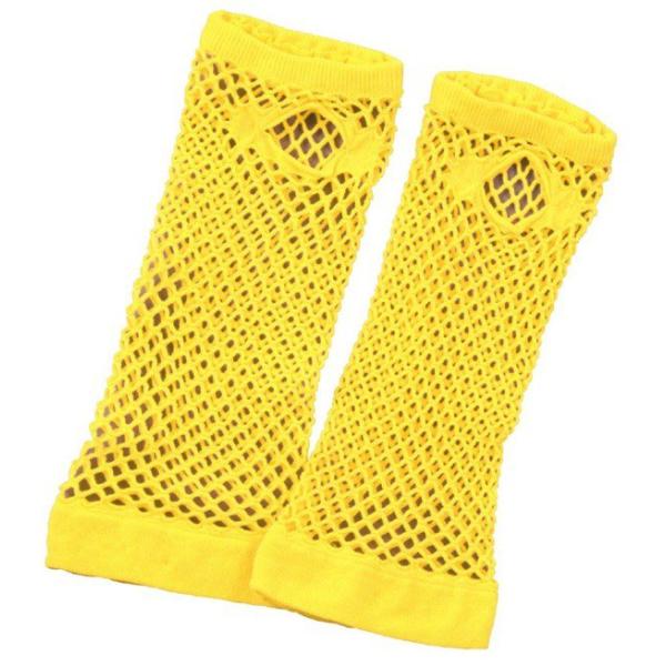 カラーメッシュグローブ蛍光イエロー 送料無料