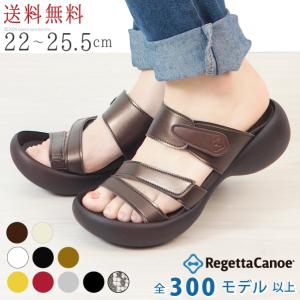 リゲッタ カヌー サンダル レディース 歩きやすい 厚底 ヒール 疲れない 履きやすい おしゃれ エッグヒール ベルクロサンダル 幅広 ミュール つっかけ