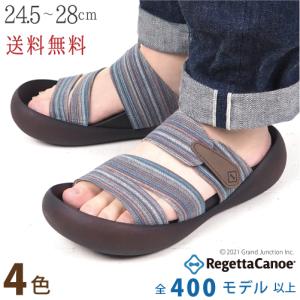 リゲッタ カヌー メンズ サンダル おしゃれ 歩きやすい ベルクロ エスニック ストライプ
