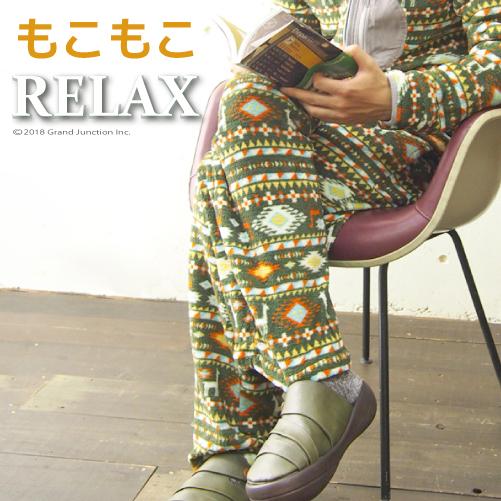 ボア パンツ イージーパンツ ネイティブ柄 boa