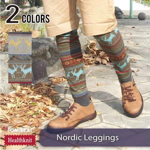 レギンス メンズ レディース ノルディック 鹿柄