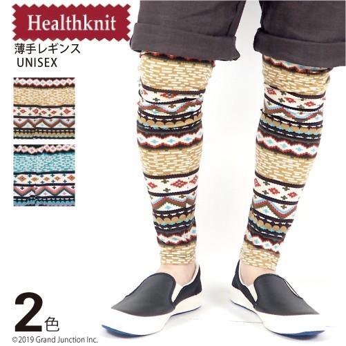 レギンス レディース メンズ ヘルスニット 幾何学柄  薄手 leggings