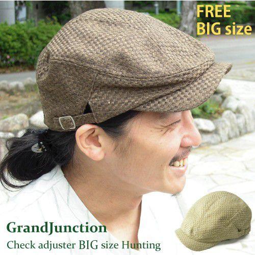 ハンチング帽 メンズ アジャスタービッグサイズハンチング チェック 大きいサイズ