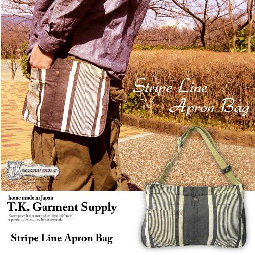 ウエストバッグ メンズ レディース TK.Garment Supply ストライプエプロンバッグ ベ...