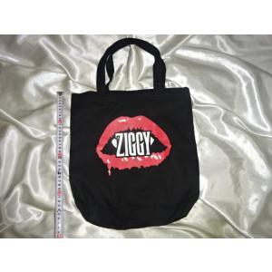 送料185円・H1102■ ZIGGY 森重樹一　黒い唇柄の トートバッグ