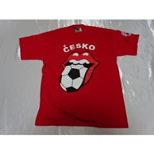 送料185円・H668■ ザ・ローリングストーンズ Tシャツ Lサイズ　チェコ　赤　2006サッカーワールドカップ　THE ROLLING STONES｜gkaitori