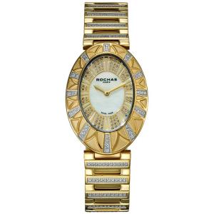【ムロカ】 ROCHAS 腕時計 レディース ゴールド ダイヤモンド ROCHAS ロシャス ダイヤモンド 腕時計 新品同様 クオーツ