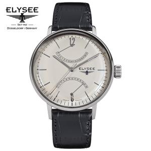 ポイント10倍 エリーゼ メンズ腕時計 ELYSEE SITHON 13270 レトログラード アイボリー / シルバー / ブラック ドイツ時計 本革ベルト クラシック｜gl-branding