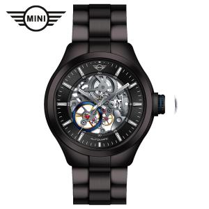 MINI AUTOMATIC WATCH 161801A ブラック 42mm メンズ腕時計 両面スケルトン SSブレスレット 自動巻き ミニ オートマティックウォッチ ミニクーパー｜gl-branding
