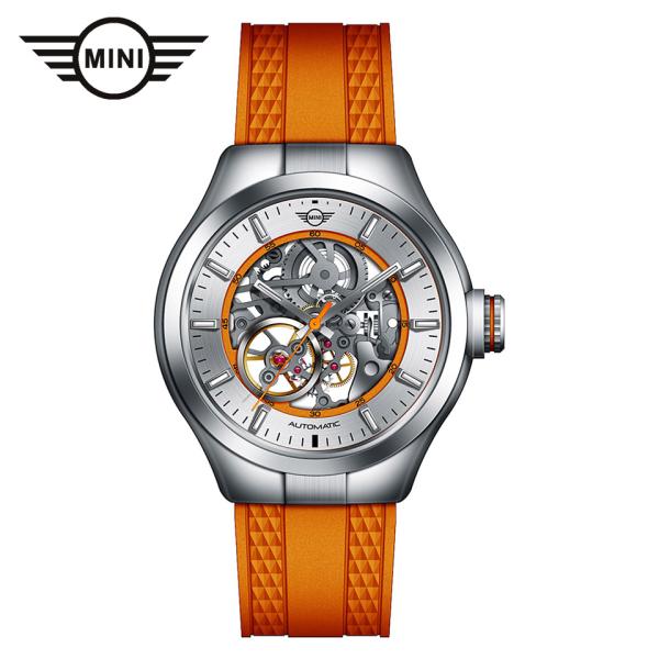 MINI AUTOMATIC WATCH 161811 オレンジ 42mm 機械式腕時計 両面スケル...