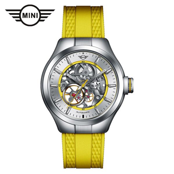 MINI AUTOMATIC WATCH 161812 イエロー 42mm 機械式腕時計 両面スケル...