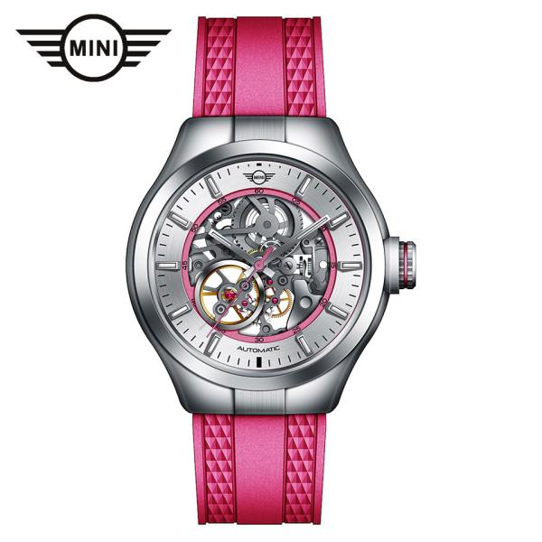MINI AUTOMATIC WATCH 161819 ピンク 42mm 機械式腕時計 両面スケルト...